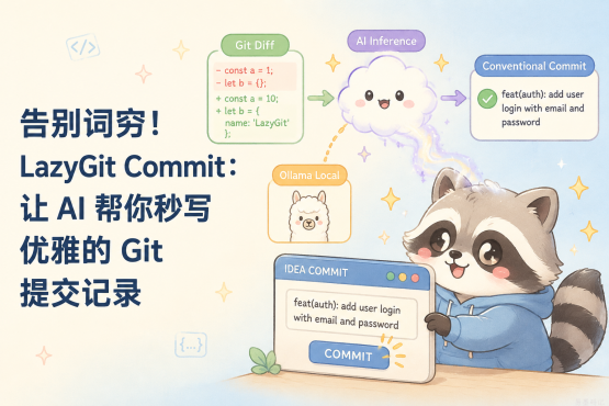 🚀 告别词穷！LazyGit Commit：让 AI 帮你秒写优雅的 Git 提交记录封面